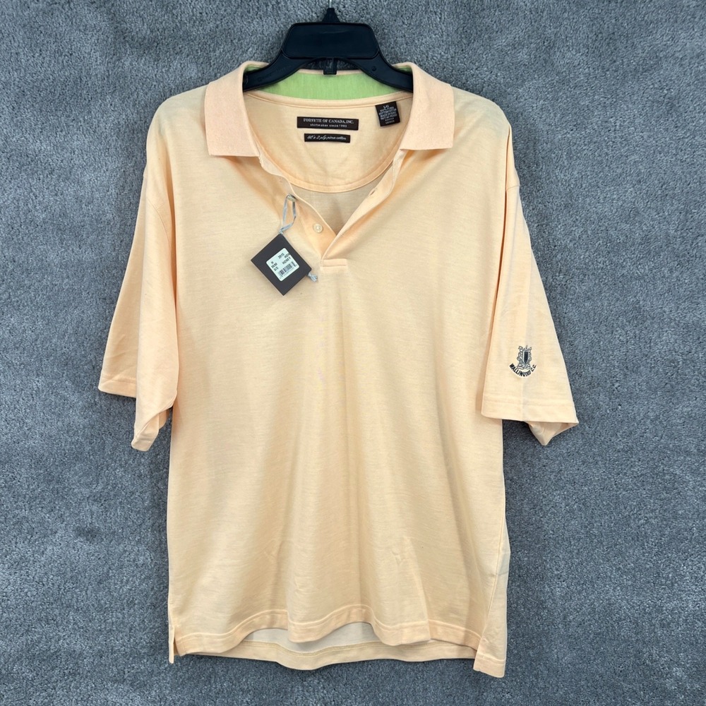 Forsyth of Canada Mens Pima Cotton Golf Polo‎ Shirt Wallingford CC Size L NWT